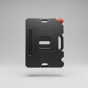 9 liters water can black with lockable mounting bracket